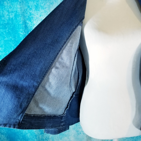 VTG Ombre Wash Moto Denim and Knit Jacket - Picture 14 of 16